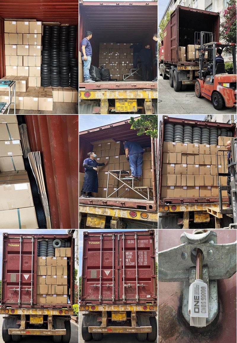 Forsendelsen af faste dæk til en 20ft container